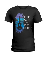 Keep Calm And Play Ukulele R605 Ladies T-Shirt tile
