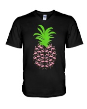 Pineapple Flamingo V-Neck T-Shirt tile