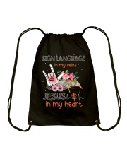Sign Language In My Veins Drawstring Bag tile