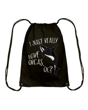 I Just Love Orcas OK R596 Drawstring Bag tile