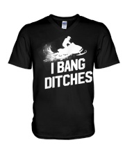 Snowmobile I Bang Ditches r239 V-Neck T-Shirt tile