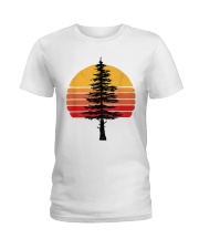 Pine Tree Under Sunset Ladies T-Shirt tile