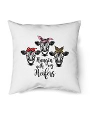 Cow Hanging With My Heifers Indoor Pillow tile