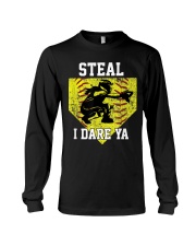 Softball Catcher Steal I Dare Ya Funny Long Sleeve Tee tile