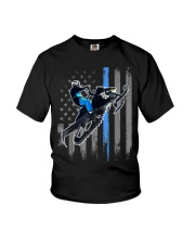 American Flag Snowmobile r96 Youth T-Shirt tile