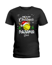 This Is My Christmas Pajama Softball Ladies T-Shirt tile
