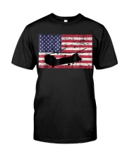 Patriotic CH-47 Chinook Helicopter American flag Premium Fit Mens Tee tile