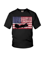 Patriotic CH-47 Chinook Helicopter American flag Youth T-Shirt tile