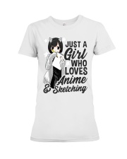 Girl Just A Girl Who Loves Anime and Sketching Premium Fit Ladies Tee tile