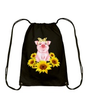 Cute Piggy With Sunflower R339 Drawstring Bag tile