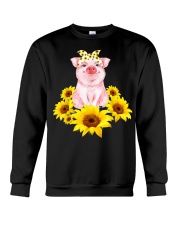 Cute Piggy With Sunflower R339 Crewneck Sweatshirt tile