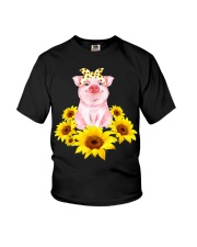 Cute Piggy With Sunflower R339 Youth T-Shirt tile