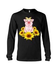 Cute Piggy With Sunflower R339 Long Sleeve Tee tile