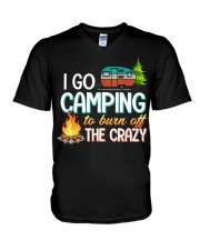 I Go Camping To Burn Off The Crazy V-Neck T-Shirt tile