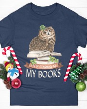 Stop Staring At My Books (Front) Classic T-Shirt custom-t-shirts-classic-lifestyle-front-358