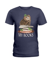 Stop Staring At My Books (Front) Ladies T-Shirt tile