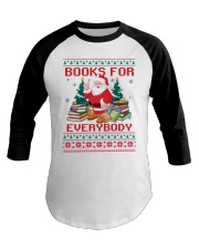 Merry Christmas Books For Everybody (Front) Baseball Tee tile