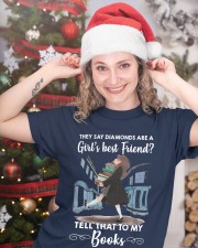 They Say Diamonds Are A Girl's Best Friend - Tell That To My Books (Front) Classic T-Shirt custom-t-shirts-classic-lifestyle-front-331