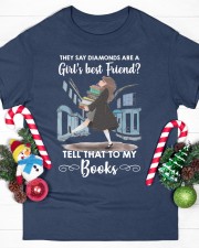 They Say Diamonds Are A Girl's Best Friend - Tell That To My Books (Front) Classic T-Shirt custom-t-shirts-classic-lifestyle-front-358