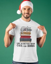 Life Is Better With Cats And Books (Front) Classic T-Shirt apparel-classic-tshirt-lifestyle-front-85