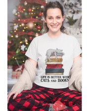 Life Is Better With Cats And Books (Front) Classic T-Shirt custom-t-shirts-classic-lifestyle-front-325