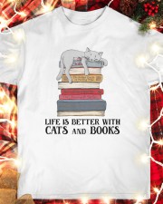 Life Is Better With Cats And Books (Front) Classic T-Shirt custom-t-shirts-classic-lifestyle-front-354