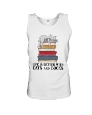 Life Is Better With Cats And Books (Front) Unisex Tank tile