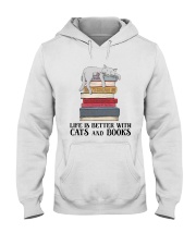 Life Is Better With Cats And Books (Front) Hooded Sweatshirt tile