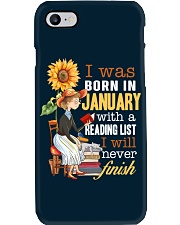I Was Born In January With A Reading List I Will Never Finish (Front) Phone Case tile