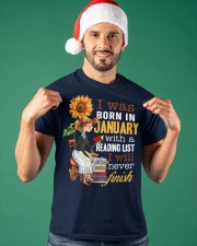I Was Born In January With A Reading List I Will Never Finish (Front) Classic T-Shirt apparel-classic-tshirt-lifestyle-front-85