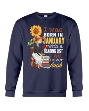 I Was Born In January With A Reading List I Will Never Finish (Front) Crewneck Sweatshirt tile