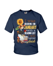 I Was Born In January With A Reading List I Will Never Finish (Front) Youth T-Shirt tile