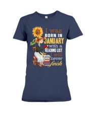 I Was Born In January With A Reading List I Will Never Finish (Front) Premium Fit Ladies Tee tile