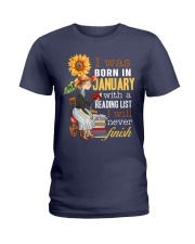 I Was Born In January With A Reading List I Will Never Finish (Front) Ladies T-Shirt tile