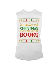 Merry Christmas All I Want For Christmas Is Lots And Lots Of Books (Front) Sleeveless Tee tile