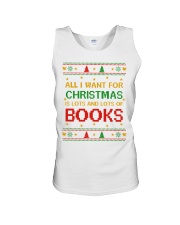 Merry Christmas All I Want For Christmas Is Lots And Lots Of Books (Front) Unisex Tank tile