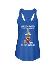 Sometimes I Tell MySelf Put Down The Book And Get Something Done (Front) Ladies Flowy Tank tile