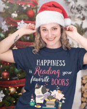 Happiness Is Reading Your Favorite Books (Front) Classic T-Shirt custom-t-shirts-classic-lifestyle-front-331