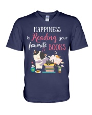 Happiness Is Reading Your Favorite Books (Front) V-Neck T-Shirt tile