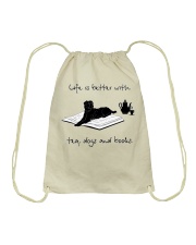 Life Is Better With Tea, Dogs And Books (Front) Drawstring Bag tile
