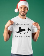 Life Is Better With Tea, Dogs And Books (Front) Classic T-Shirt apparel-classic-tshirt-lifestyle-front-85
