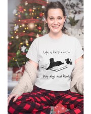 Life Is Better With Tea, Dogs And Books (Front) Classic T-Shirt custom-t-shirts-classic-lifestyle-front-325