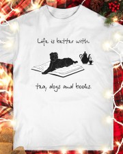 Life Is Better With Tea, Dogs And Books (Front) Classic T-Shirt custom-t-shirts-classic-lifestyle-front-354