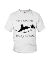 Life Is Better With Tea, Dogs And Books (Front) Youth T-Shirt tile