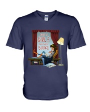 Just A Girl Who Loves Books (Front) V-Neck T-Shirt tile