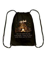 I Do Not Want To Just Read Books I Want To Climb Inside Them And Live There (Front) Drawstring Bag tile