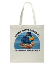 Easily Distracted By Dragons And Books (Front) Tote Bag tile