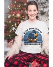Easily Distracted By Dragons And Books (Front) Classic T-Shirt custom-t-shirts-classic-lifestyle-front-325