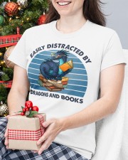 Easily Distracted By Dragons And Books (Front) Classic T-Shirt custom-t-shirts-classic-lifestyle-front-339