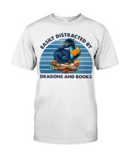 Easily Distracted By Dragons And Books (Front) Premium Fit Mens Tee tile